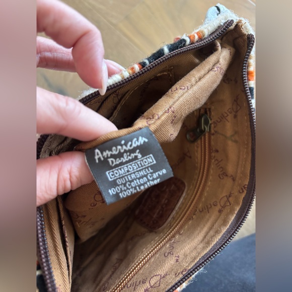 American Darling Bag Churro Wool Leather Tooled Fringe Aztec Boho Crossbody NWT - Picture 9 of 15